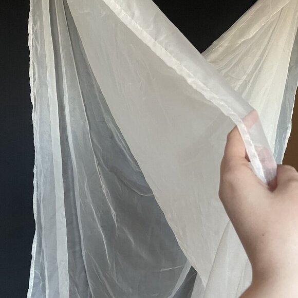 White Sheer Lightweight Fabric Drape Scarf Shawl curtain style light - Picture 5 of 6